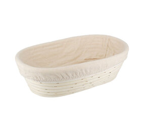 Patis Decor Oval rattan and linen proofing basket, 29 x 17 cm Patis Decor Oval rattan and linen proofing basket, 29 x 17 cm