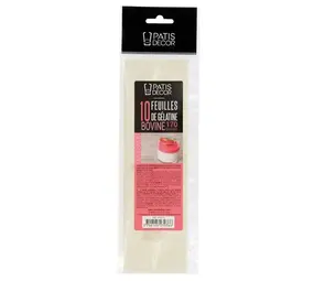 Patis Decor Runder Gelatine 10 blaadjes 25g Patis Decor Runder Gelatine 10 blaadjes 25g