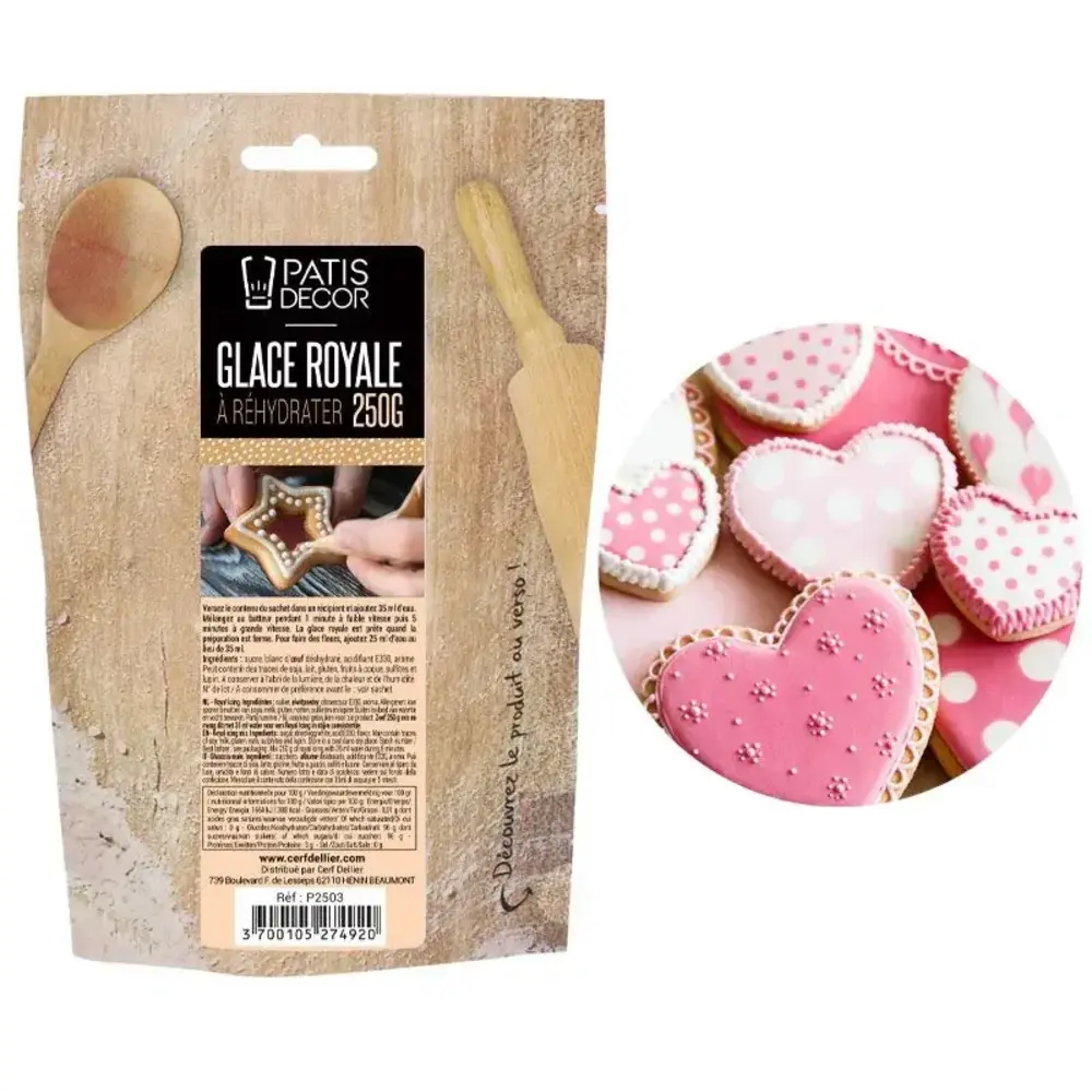 Patis Decor Royal icing (rehydrateerbaar) 250g / 6 Patis Decor Royal icing (rehydrateerbaar) 250g / 6