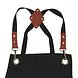 Patis Decor Adjustable apron in black denim look with three pockets, cotton and polyester