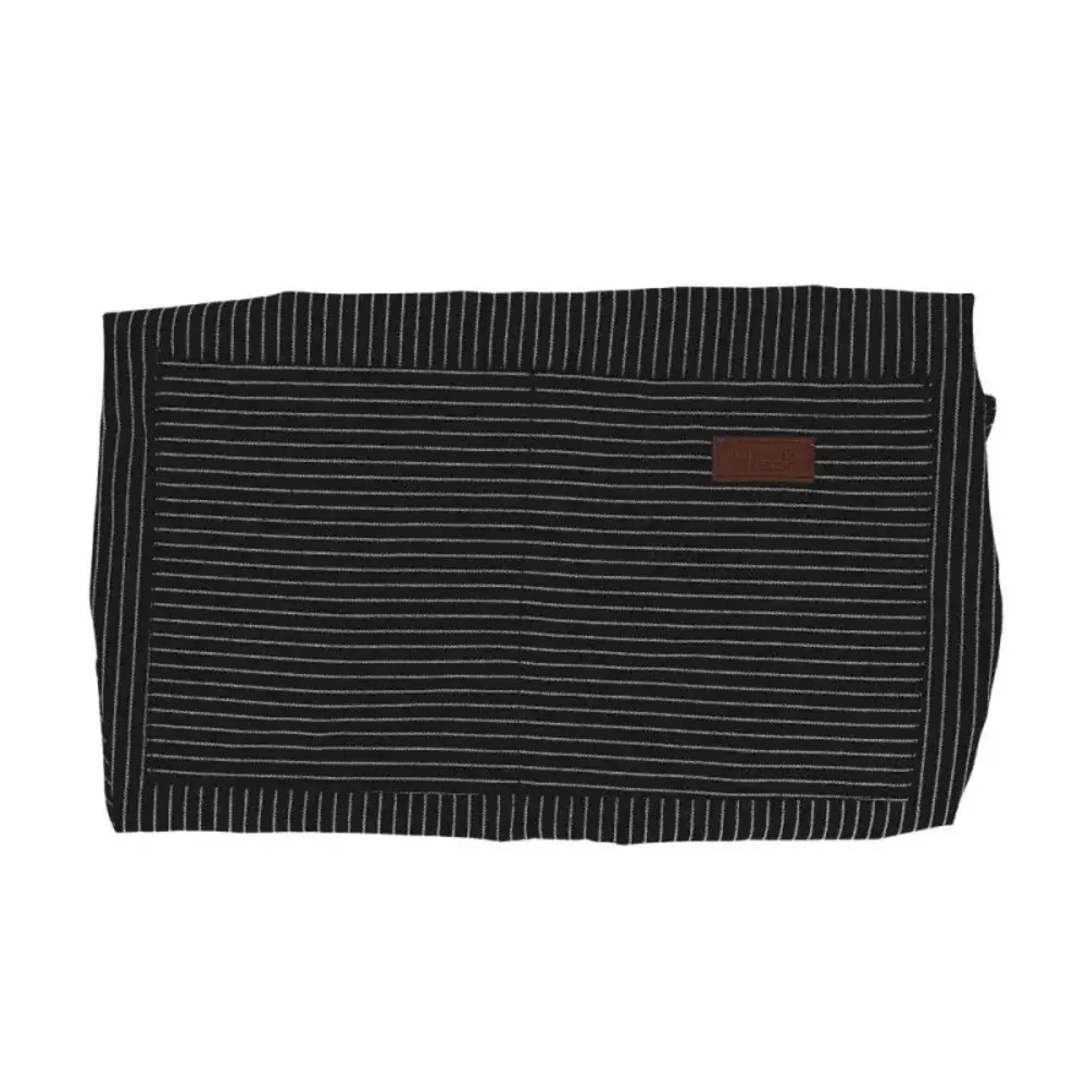 Patis Decor Adjustable black and white striped apron with two pockets, cotton and polyester Patis Decor Adjustable black and white striped apron with two pockets, cotton and polyester