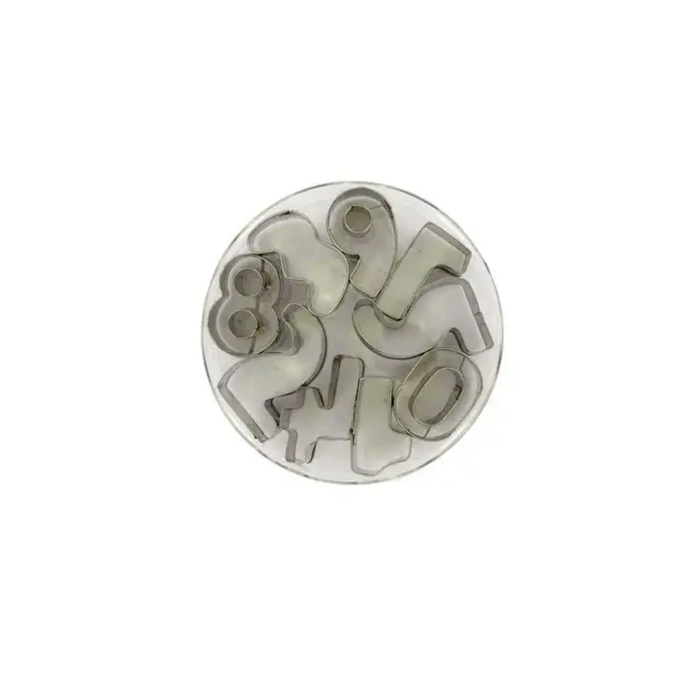 Patis Decor Rvs cijferuitstekers 0 tot 9 voor fondant en koekjes, 3 cm