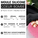 Patis Decor Platinum silicone domed heart mold for entremets and cakes, 16.5 x 15 cm