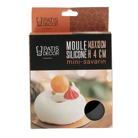 Patis Decor Platinum silicone mini savarin mold for entremets and cakes, 14.6 x 13 cm