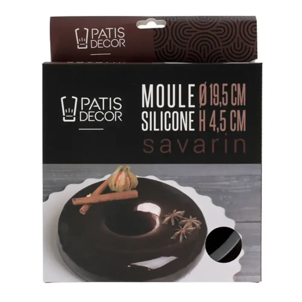 Patis Decor Platinum silicone savarin mold for entremets and cakes, 19.5 cm diameter