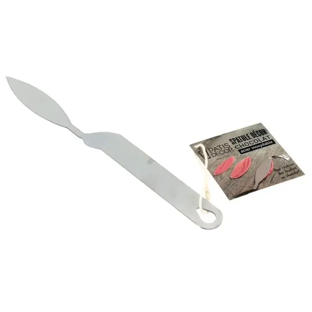 Patis Decor Stainless steel spatula for shaping chocolate leaves, 23 mm