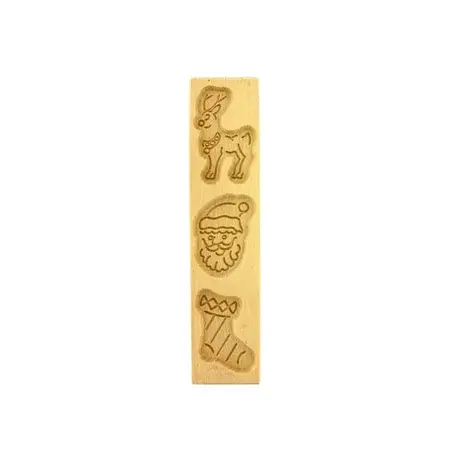Patis Decor Traditional beech wood speculoos mold with reindeer, Santa and Christmas stocking shapes, 30 cm Patis Decor Traditional beech wood speculoos mold with reindeer, Santa and Christmas stocking shapes, 30 cm