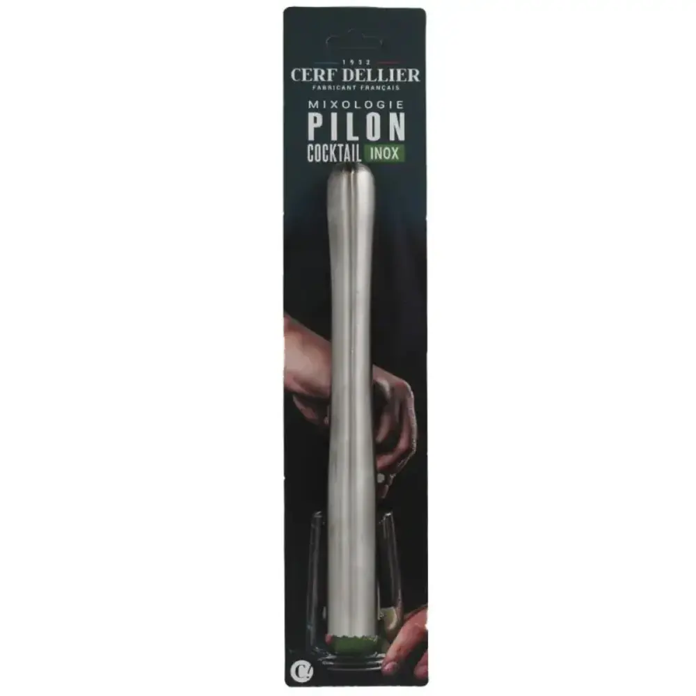 Patis Decor Ergonomic toothed stainless steel cocktail muddler, 23 cm Patis Decor Ergonomic toothed stainless steel cocktail muddler, 23 cm