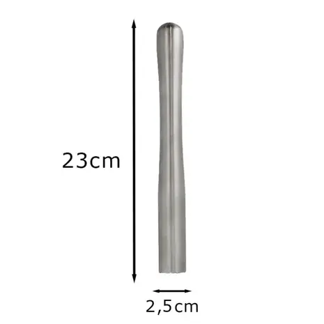 Patis Decor Ergonomic toothed stainless steel cocktail muddler, 23 cm Patis Decor Ergonomic toothed stainless steel cocktail muddler, 23 cm