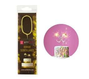 Patis Decor Gouden sterretjeskaars, cijfer 0, 18 cm