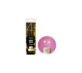 Patis Decor Gouden sterretjeskaars, cijfer 4, 18 cm