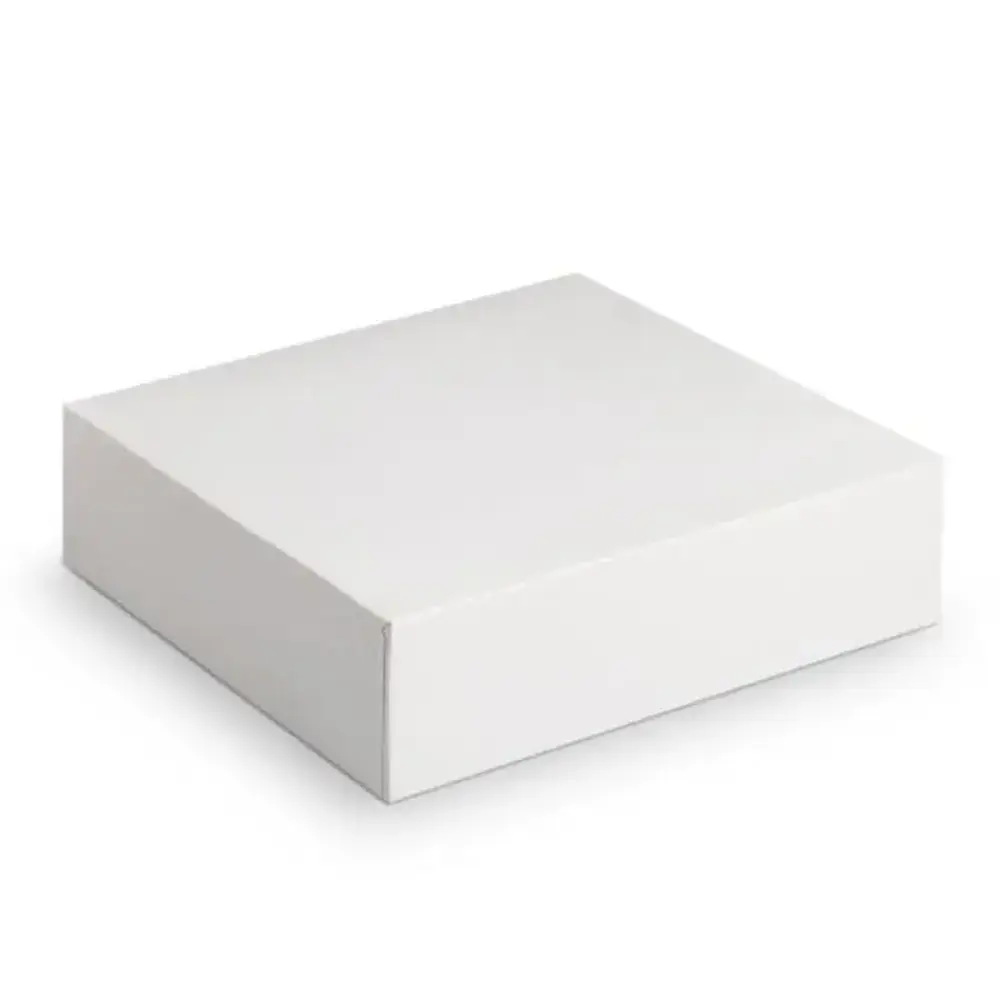 Patis Decor Witte vierkante kartonnen taartdoos voor het verpakken en vervoeren van taarten, 18 x 18 x 5 cm Patis Decor Witte vierkante kartonnen taartdoos voor het verpakken en vervoeren van taarten, 18 x 18 x 5 cm