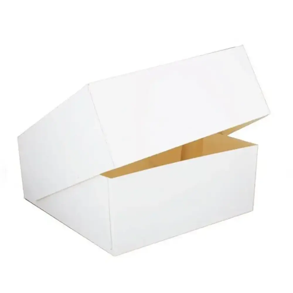 Patis Decor White square cardboard cake box for packing and transporting cakes, 20 x 20 x 10 cm Patis Decor White square cardboard cake box for packing and transporting cakes, 20 x 20 x 10 cm