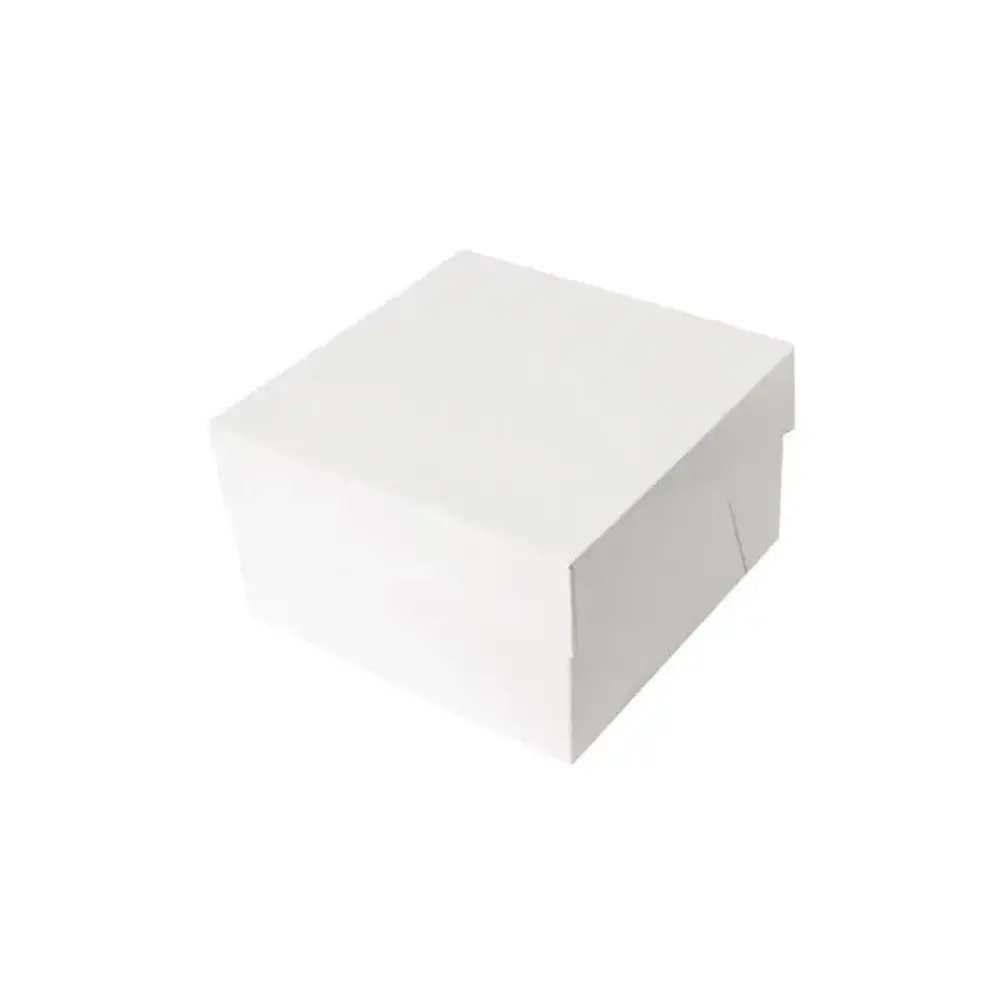 Patis Decor White square cardboard cake box for packing and transporting cakes, 20.3 x 20.3 x 20 cm Patis Decor White square cardboard cake box for packing and transporting cakes, 20.3 x 20.3 x 20 cm