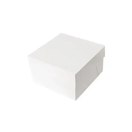 Patis Decor White square cardboard cake box for packing and transporting cakes, 20 x 20 x 20 cm (pack of 10) Patis Decor White square cardboard cake box for packing and transporting cakes, 20 x 20 x 20 cm (pack of 10)