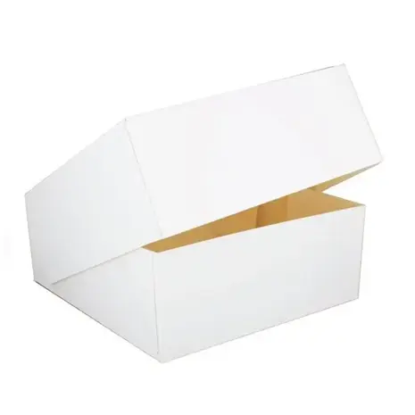 Patis Decor Witte vierkante kartonnen taartdoos voor het verpakken en vervoeren van taarten, 26 x 26 x 10 cm Patis Decor Witte vierkante kartonnen taartdoos voor het verpakken en vervoeren van taarten, 26 x 26 x 10 cm