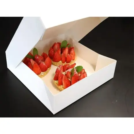 Patis Decor White square cardboard cake box for packing and transporting cakes, 35 x 35 x 5 cm Patis Decor White square cardboard cake box for packing and transporting cakes, 35 x 35 x 5 cm
