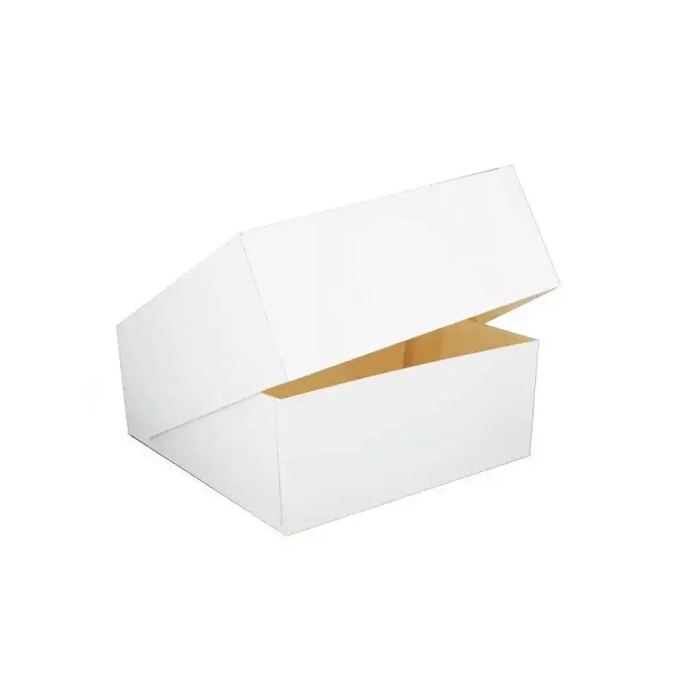 Patis Decor Witte vierkante kartonnen entremetsdoos voor het verpakken en vervoeren van taarten, 35 x 35 x 8 cm Patis Decor Witte vierkante kartonnen entremetsdoos voor het verpakken en vervoeren van taarten, 35 x 35 x 8 cm