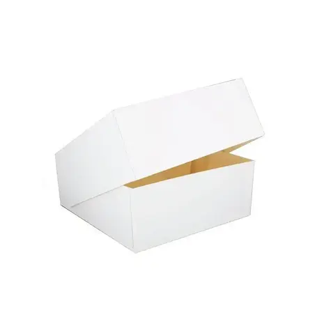 Patis Decor Witte vierkante kartonnen entremetsdoos voor het verpakken en vervoeren van taarten, 35 x 35 x 8 cm Patis Decor Witte vierkante kartonnen entremetsdoos voor het verpakken en vervoeren van taarten, 35 x 35 x 8 cm