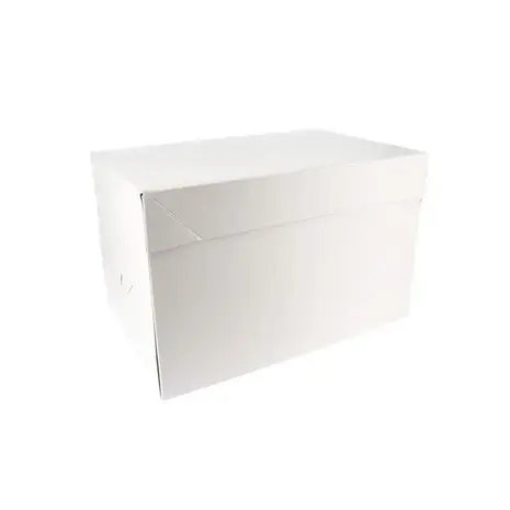 Patis Decor White rectangular cardboard cake box for packing and transporting cakes, 31 x 41 x 22 cm Patis Decor White rectangular cardboard cake box for packing and transporting cakes, 31 x 41 x 22 cm