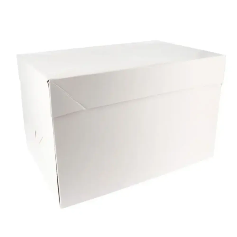 Patis Decor White rectangular cardboard cake box for packing and transporting cakes, 41 x 61 x 22 cm Patis Decor White rectangular cardboard cake box for packing and transporting cakes, 41 x 61 x 22 cm