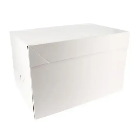 Patis Decor White rectangular cardboard cake box for packing and transporting cakes, 41 x 61 x 22 cm Patis Decor White rectangular cardboard cake box for packing and transporting cakes, 41 x 61 x 22 cm