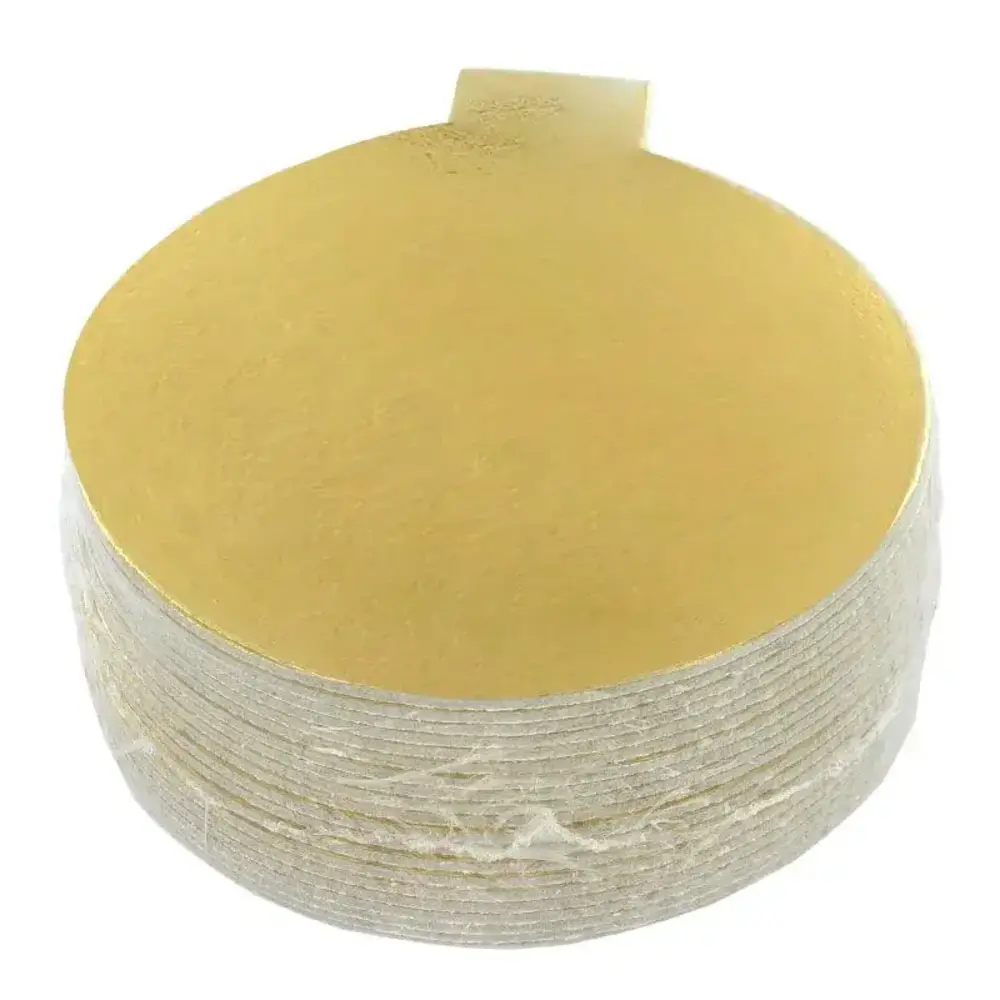 Patis Decor Ronde gouden taartkartons 8 cm voor individuele gebakjes en entremets, set van 20