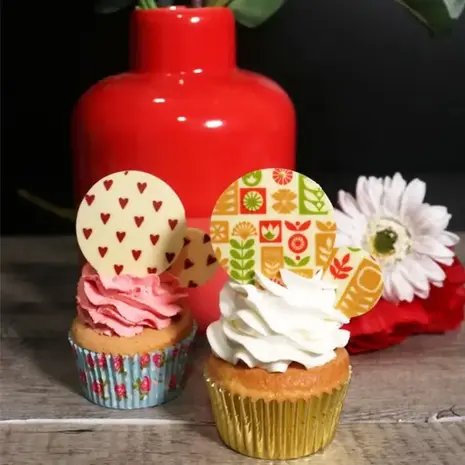Patis Decor Chocolade transfervellen met hartjes en Scandinavische motieven voor het versieren van chocolade, set van 4