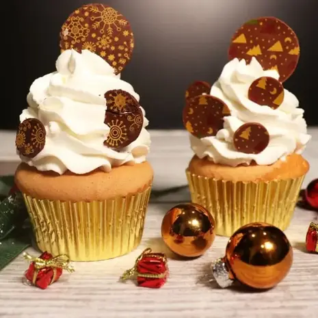 Patis Decor Chocolade transfervellen met geassorteerde kerstmotieven voor het versieren van chocolade, set van 4