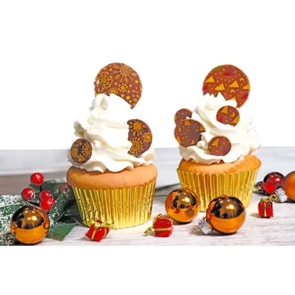 Patis Decor Chocolade transfervellen met geassorteerde kerstmotieven voor het versieren van chocolade, set van 4