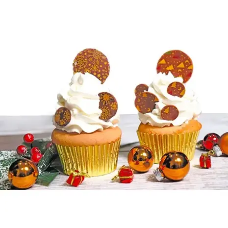 Patis Decor Chocolate transfer sheets with assorted Christmas motifs designs for decorating chocolate, set of 4