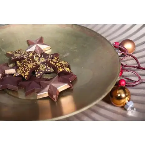 Patis Decor Chocolate transfer sheets with assorted Christmas motifs designs for decorating chocolate, set of 4