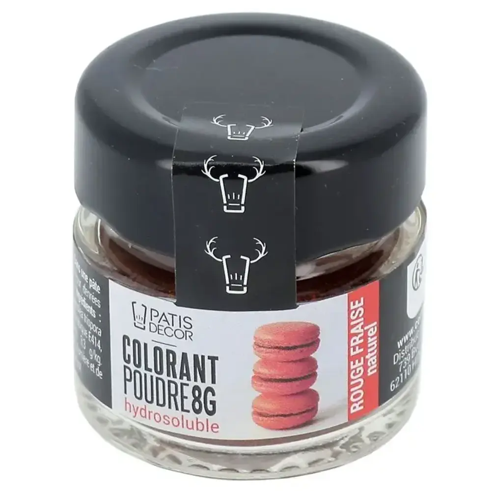 Patis Decor Natural powder food coloring in strawberry red for icings, macarons and fondant, 8 g Patis Decor Natural powder food coloring in strawberry red for icings, macarons and fondant, 8 g