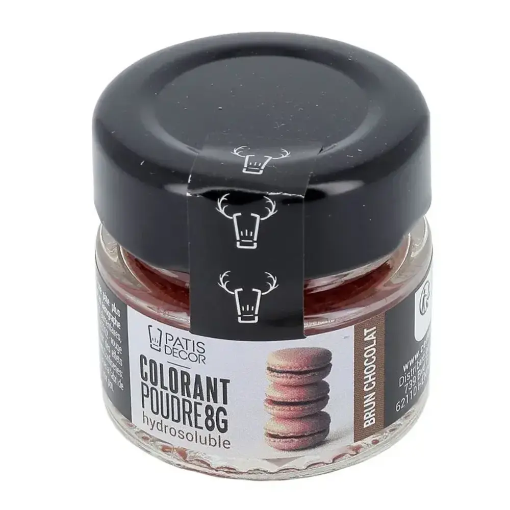 Patis Decor Poederkleurstof in chocoladebruin voor glazuur, macarons en fondant, 8 g Patis Decor Poederkleurstof in chocoladebruin voor glazuur, macarons en fondant, 8 g