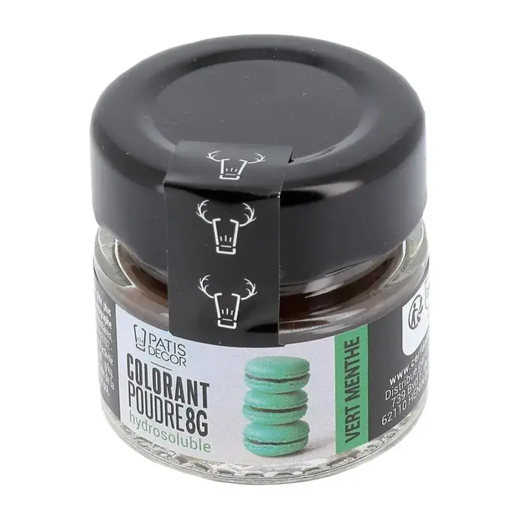 Patis Decor Poederkleurstof in mintgroen voor glazuur, macarons en fondant, 8 g Patis Decor Poederkleurstof in mintgroen voor glazuur, macarons en fondant, 8 g