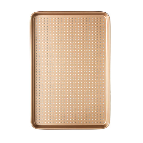 Decora Non-stick metal perforated cookie tray, rose gold finish, 39.7 x 27 cm