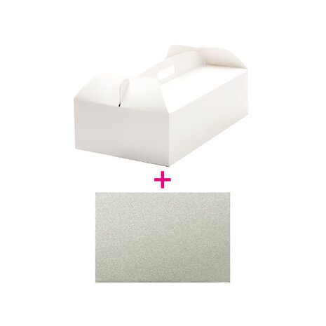 Decora Rectangular cardboard cake box with board, 46 x 36 x 12 cm