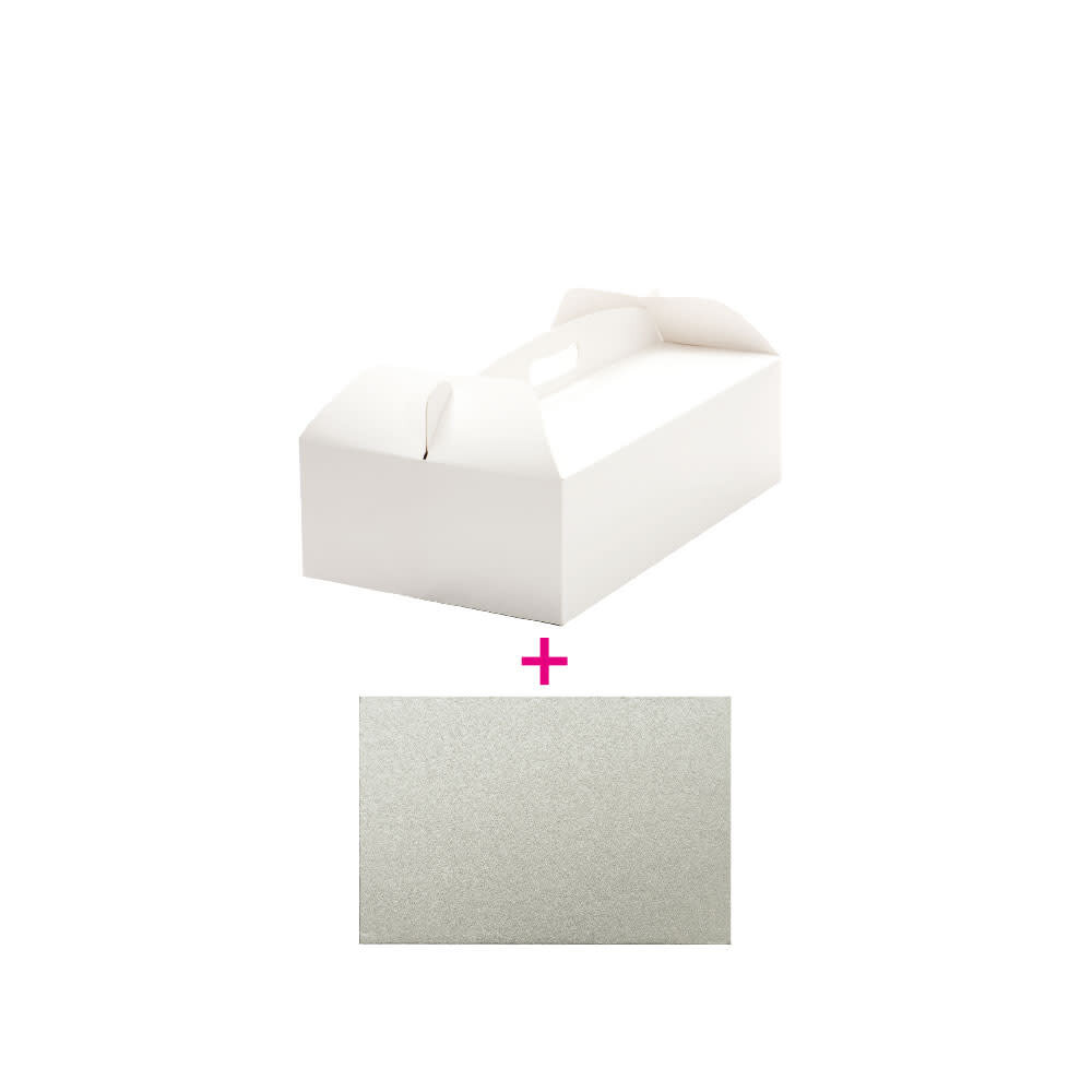 Decora Rectangular cardboard cake box with board, 36 x 21 x 12 cm
