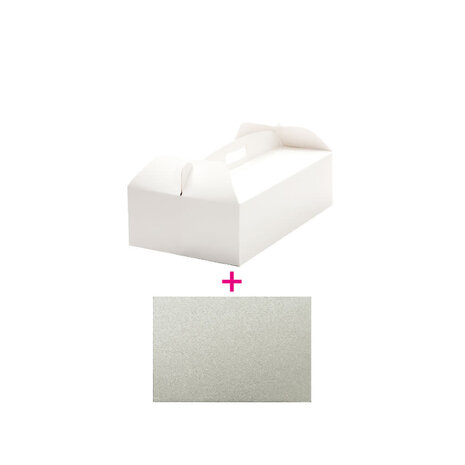 Decora Rectangular cardboard cake box with board, 36 x 21 x 12 cm