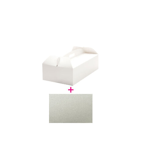 Decora Rechthoekige kartonnen taartdoos met bodemplaat, 31 x 16 x 12 cm