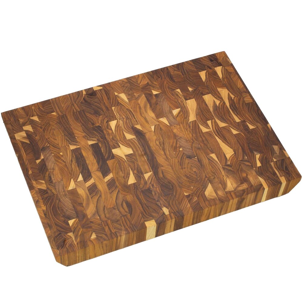 Stolf Massief FSC-gecertificeerd teakhouten hakblok van kopshout met antislipvoetjes, 50 x 35 x 5 cm Stolf Massief FSC-gecertificeerd teakhouten hakblok van kopshout met antislipvoetjes, 50 x 35 x 5 cm