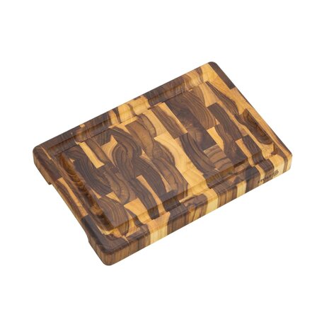 Stolf Reversible solid teak cutting and serving board with juice channel, 30 x 20 x 3.2 cm Stolf Reversible solid teak cutting and serving board with juice channel, 30 x 20 x 3.2 cm