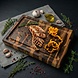 Stolf Reversible solid teak cutting and serving board with juice channel, 30 x 20 x 3.2 cm Stolf Reversible solid teak cutting and serving board with juice channel, 30 x 20 x 3.2 cm