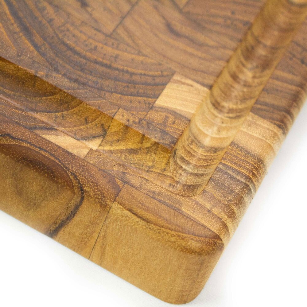 Stolf Omkeerbare massief teakhouten snij- en serveerplank met sapgeul, 30 x 20 x 3,2 cm Stolf Omkeerbare massief teakhouten snij- en serveerplank met sapgeul, 30 x 20 x 3,2 cm