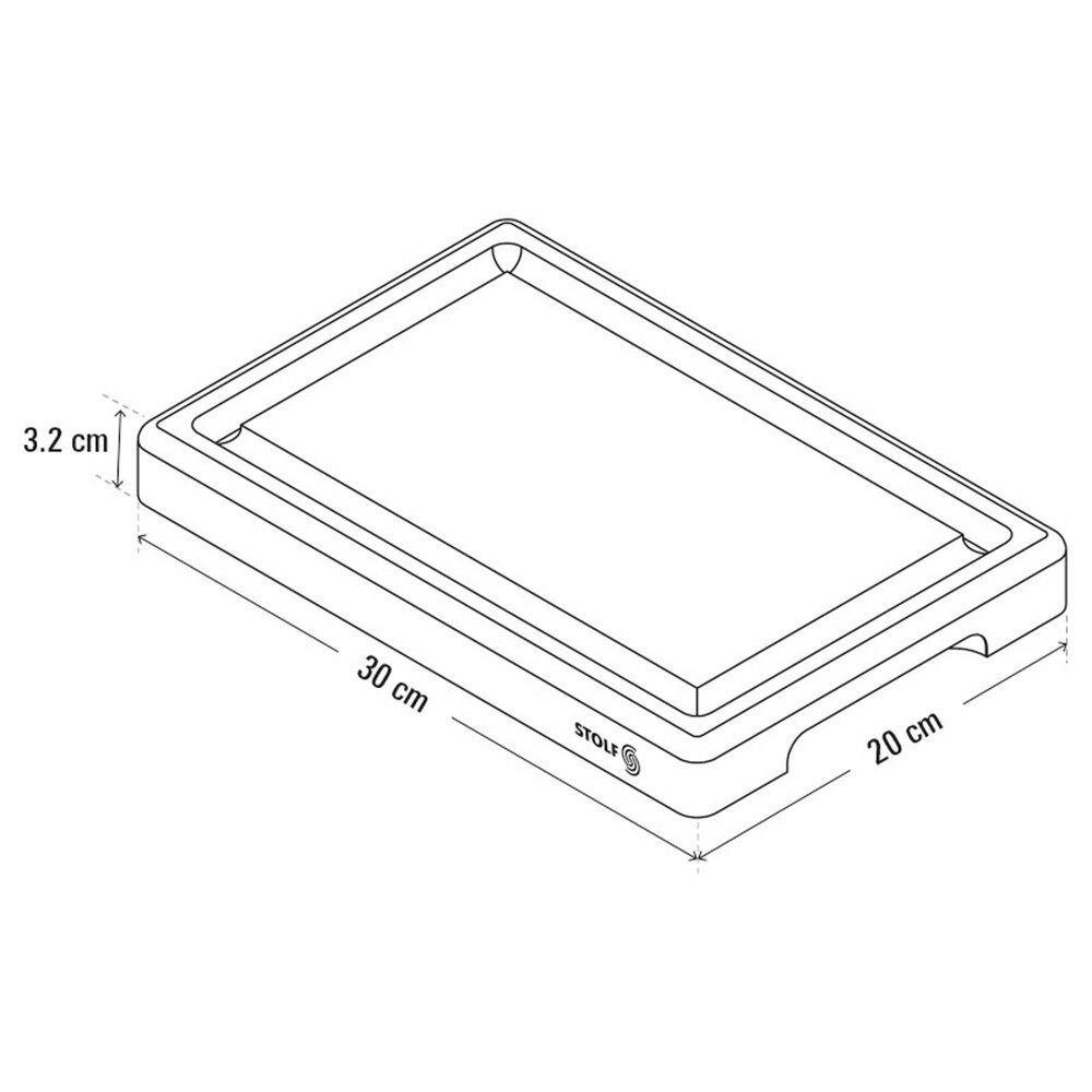 Stolf Omkeerbare massief teakhouten snij- en serveerplank met sapgeul, 30 x 20 x 3,2 cm Stolf Omkeerbare massief teakhouten snij- en serveerplank met sapgeul, 30 x 20 x 3,2 cm
