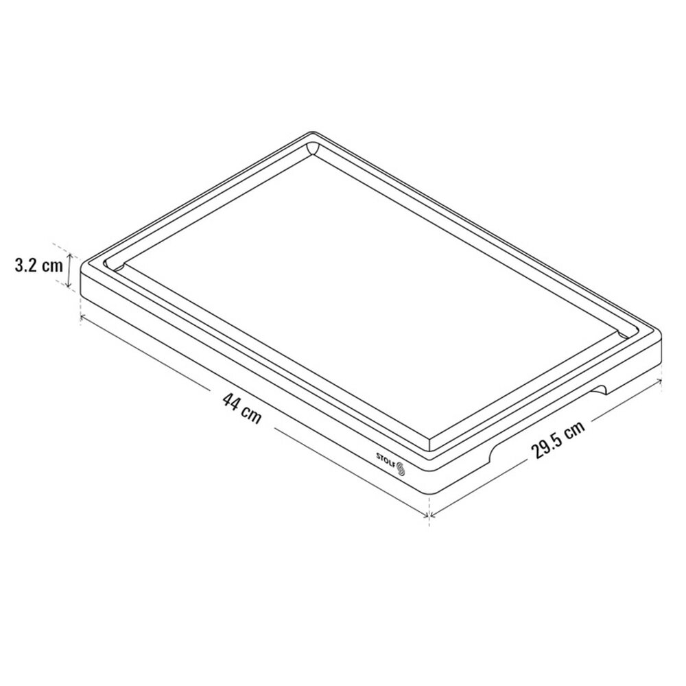 Stolf Omkeerbare massief teakhouten snij- en serveerplank met sapgeul, 29,5 x 44 x 3,2 cm Stolf Omkeerbare massief teakhouten snij- en serveerplank met sapgeul, 29,5 x 44 x 3,2 cm