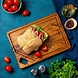 Stolf Solid teak serving and cutting board with juice groove and diagonal hole, 36 x 25 x 1.8 cm Stolf Solid teak serving and cutting board with juice groove and diagonal hole, 36 x 25 x 1.8 cm