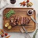 Stolf Omkeerbare massief teakhouten barbecue-snij- en serveerplank met hellende geul, 28 x 40 x 2,4 cm Stolf Omkeerbare massief teakhouten barbecue-snij- en serveerplank met hellende geul, 28 x 40 x 2,4 cm