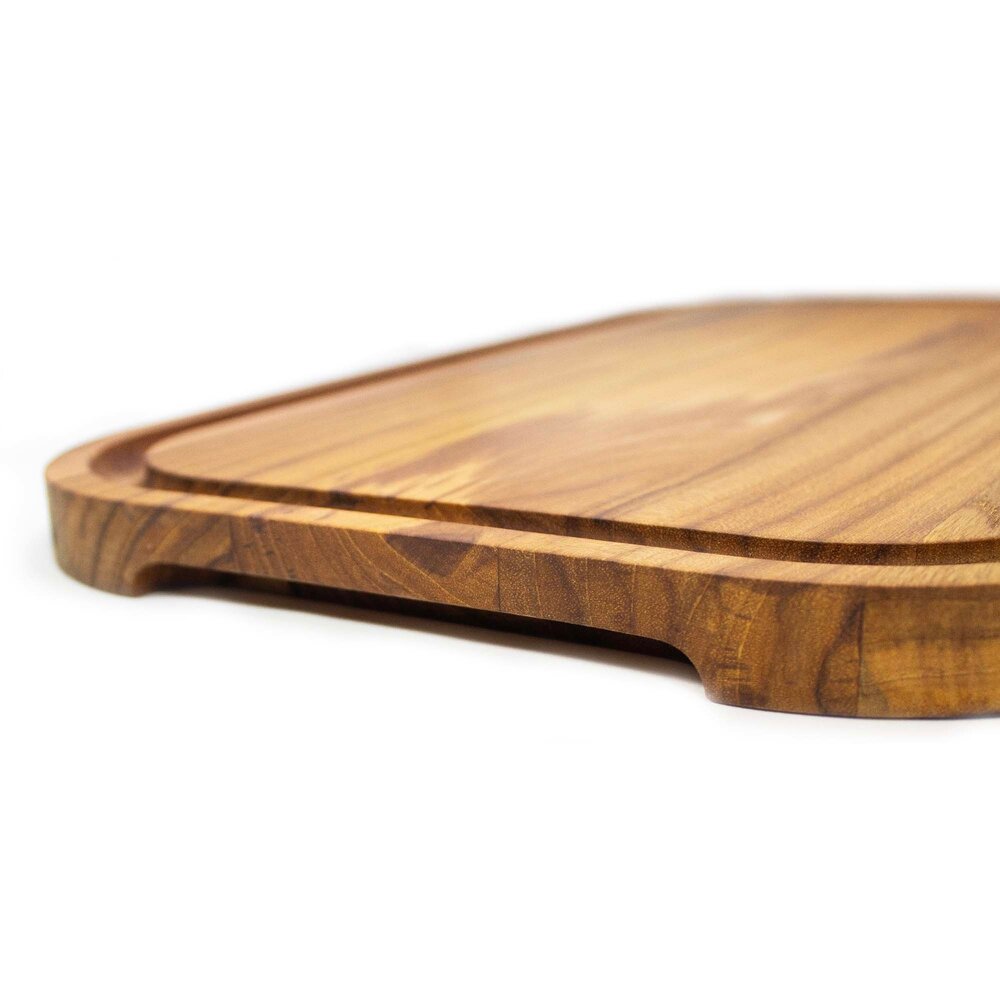Stolf Reversible solid teak barbecue cutting and serving board with sloped channel, 28 x 40 x 2.4 cm Stolf Reversible solid teak barbecue cutting and serving board with sloped channel, 28 x 40 x 2.4 cm