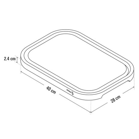 Stolf Omkeerbare massief teakhouten barbecue-snij- en serveerplank met hellende geul, 28 x 40 x 2,4 cm Stolf Omkeerbare massief teakhouten barbecue-snij- en serveerplank met hellende geul, 28 x 40 x 2,4 cm